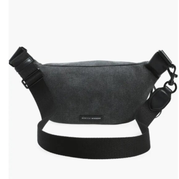 Rebecca Minkoff Bree Belt Bag Black Shellac Dark Gray - Picture 3 of 10